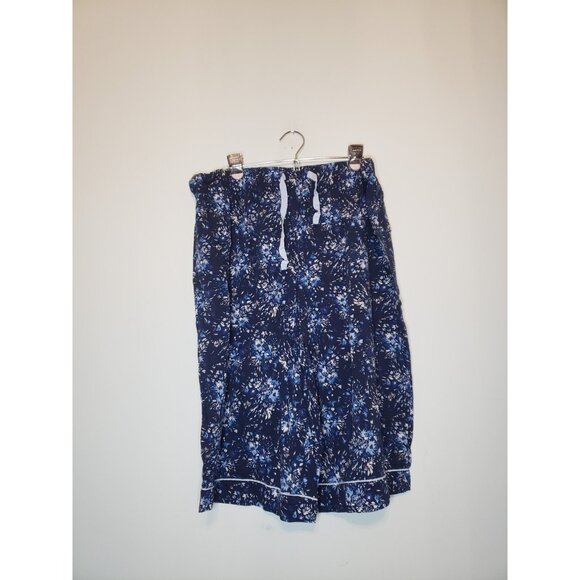 Cabernet Sleep Sense Woman Plus 2X Pajama Set Blue Button Front Shorts Floral - Picture 4 of 5